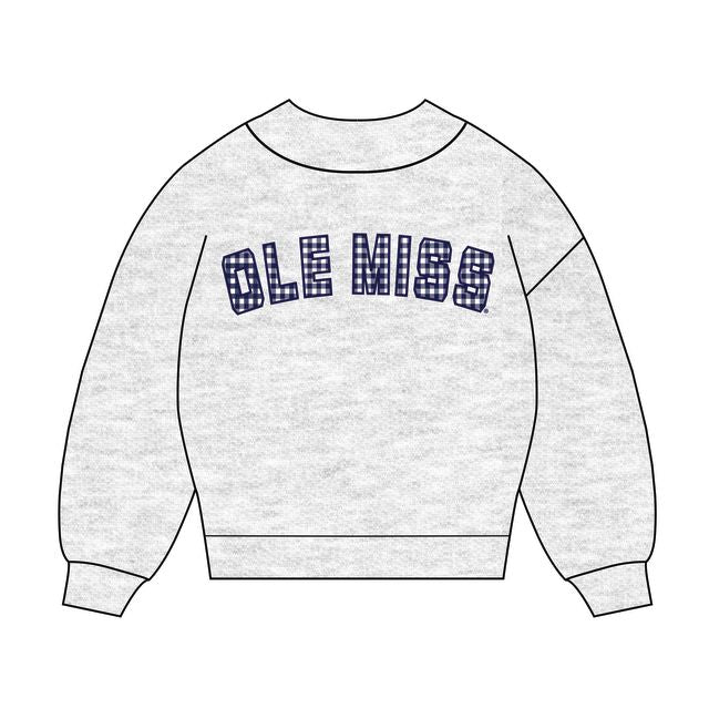 The Mallory Gingham Mockneck Ole Miss | Youth Ash