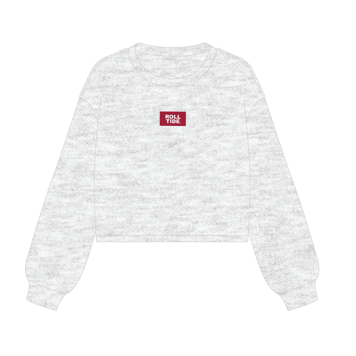 The Becca Boxy Crewneck Roll Tide Woven Label | Ash