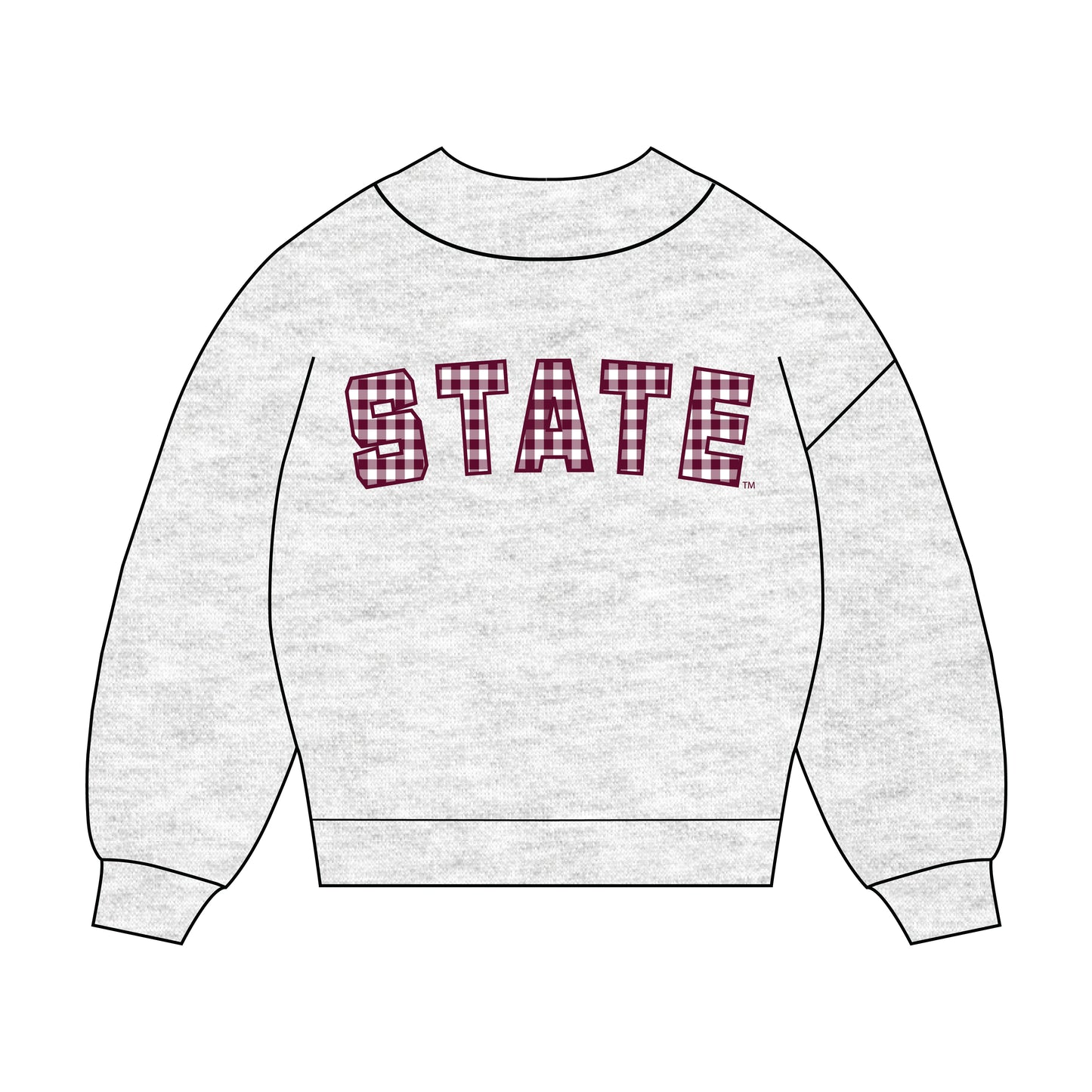 The Mallory Gingham Mockneck Mississippi State | Youth Ash
