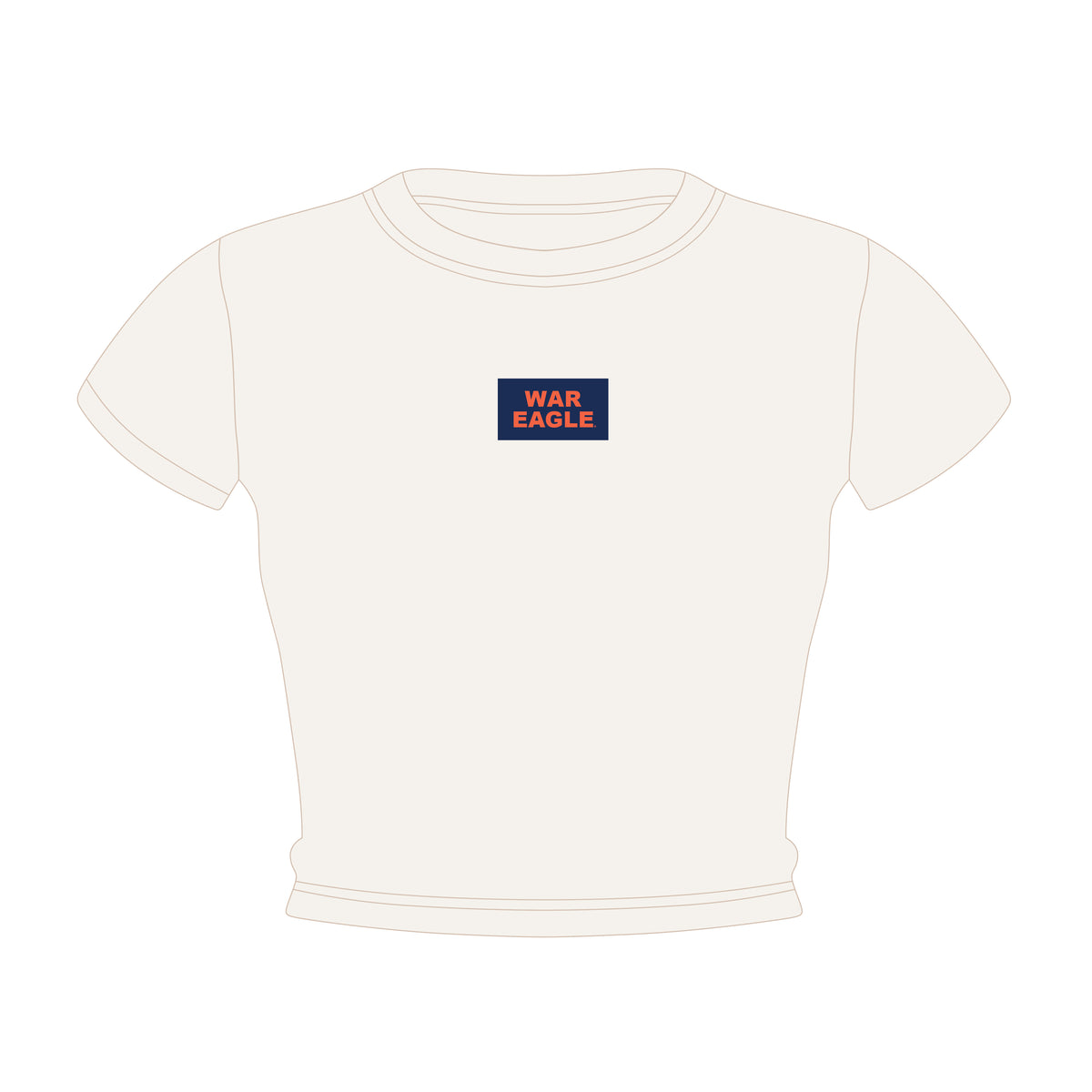 The Raegan Ribbed Baby Tee War Eagle Woven Label | Bone