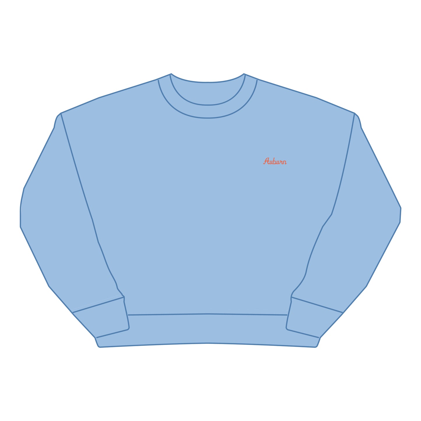 The Brooke Solid Crewneck Auburn | Youth Light Blue