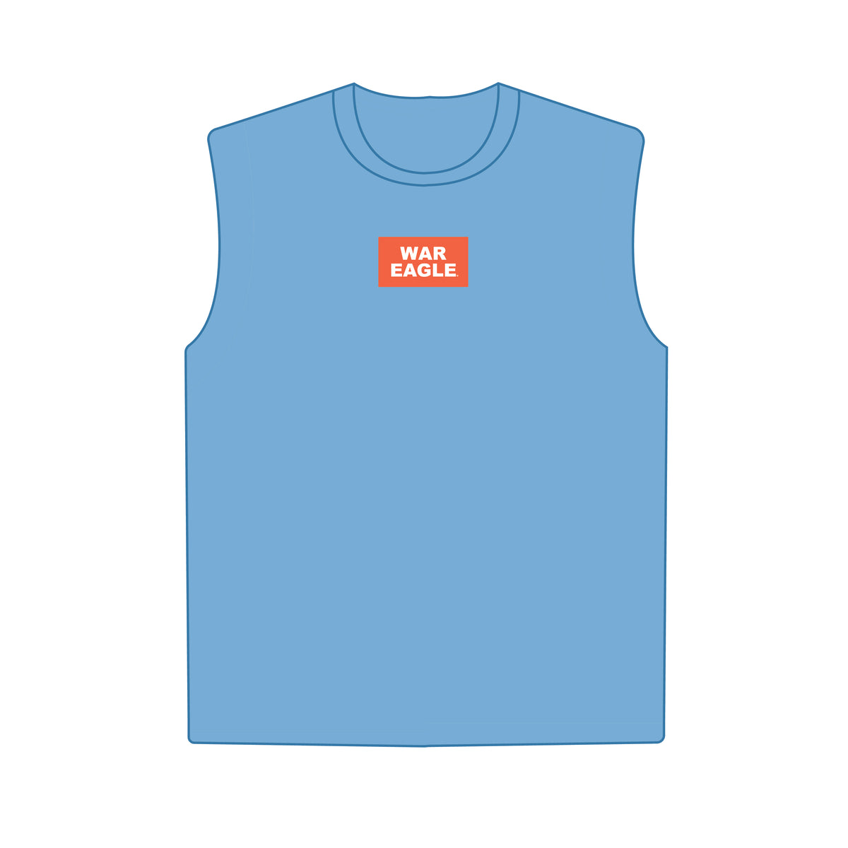 The Anna Active Tank War Eagle Woven Label | Light Blue