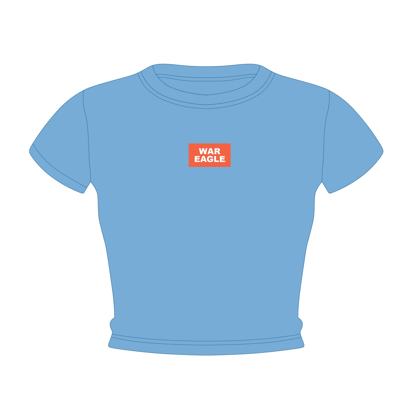 The Raegan Ribbed Baby Tee War Eagle Woven Label | Light Blue