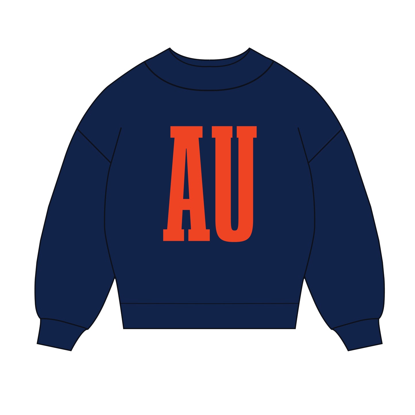 The Madi Varsity Mockneck Auburn | Navy