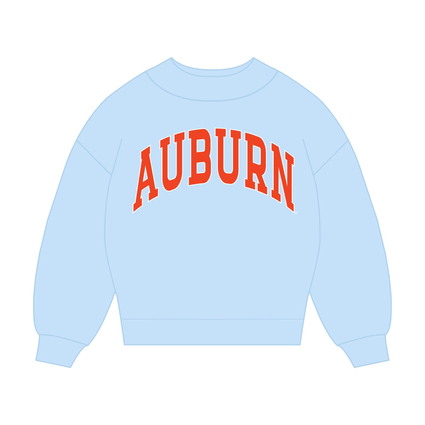 The Madi Mockneck Auburn Applique Arch | Light Blue