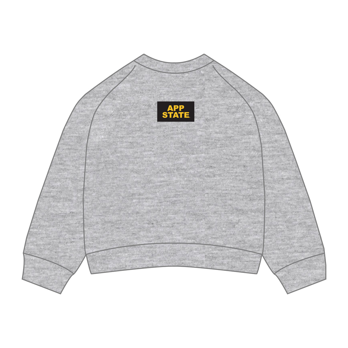 The Ava Airy Crewneck App State Woven Label | Heather Grey