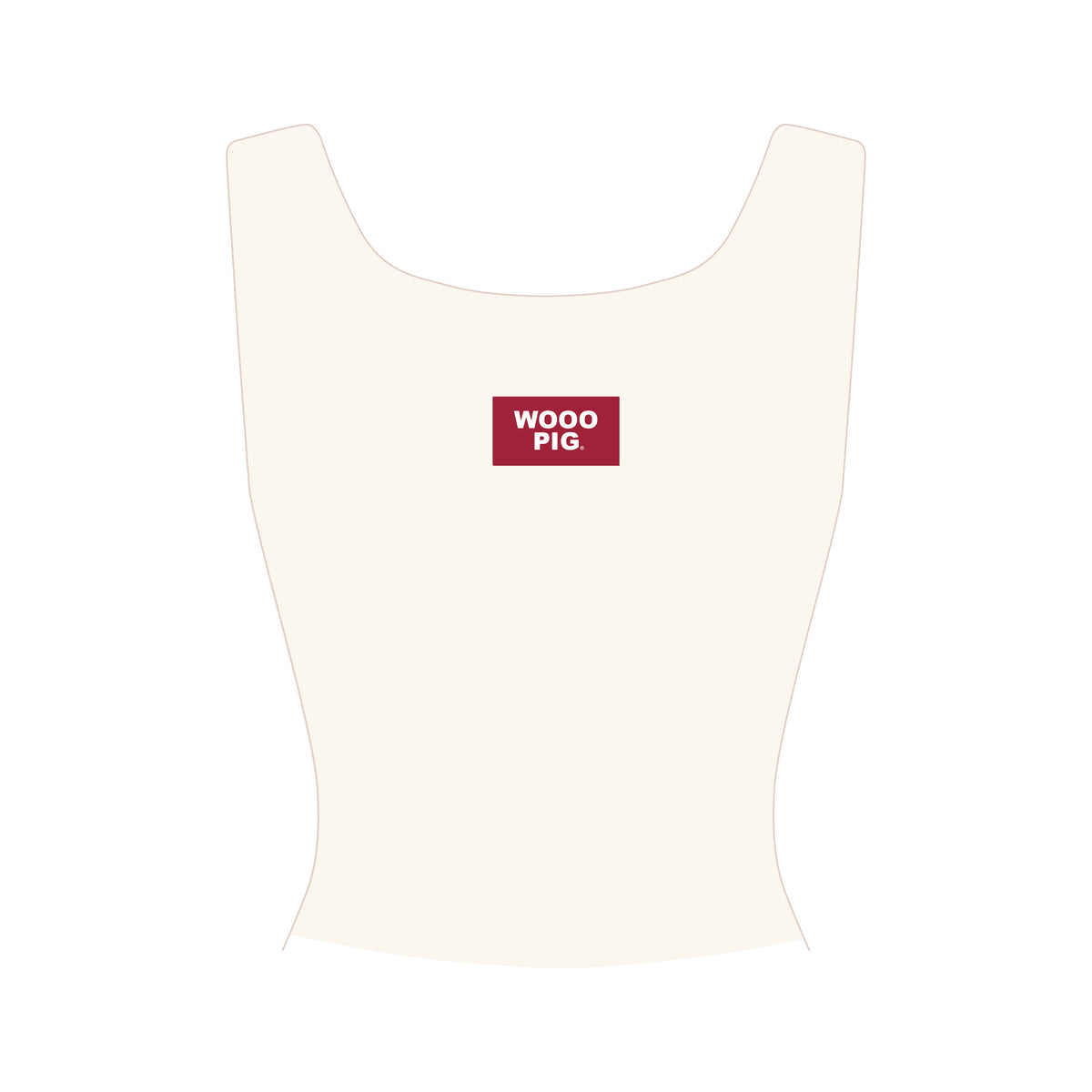 The Alli Ribbed Tank Wooo Pig Woven Label | Bone