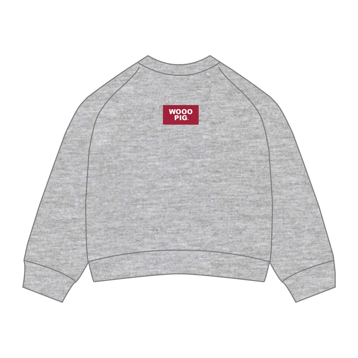 The Ava Airy Crewneck Wooo Pig Woven Label | Heather Grey