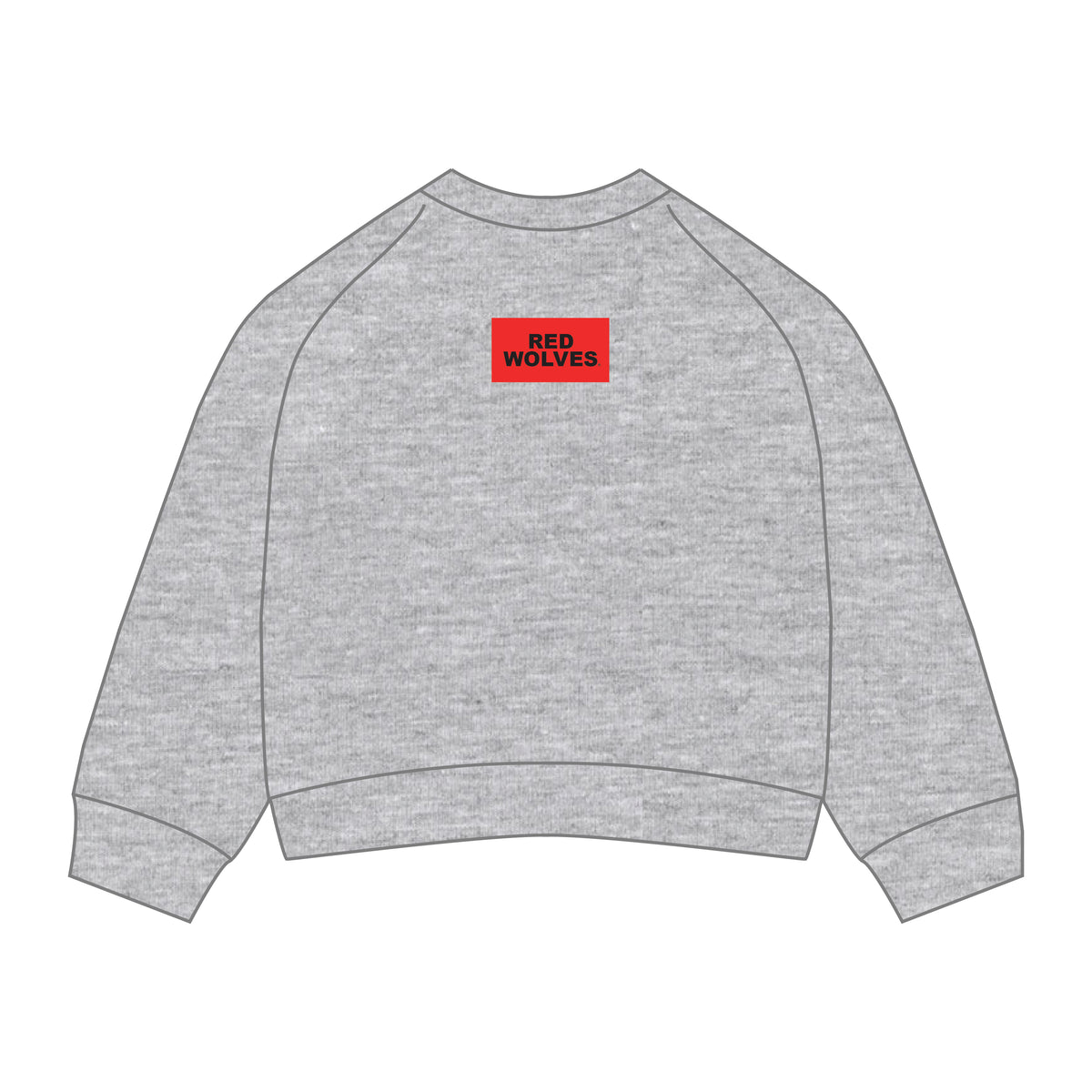 The Ava Airy Crewneck Red Wolves Woven Label | Heather Grey