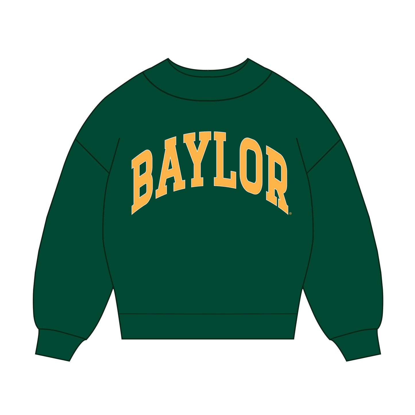The Madi Classic Mockneck Baylor Applique | Green