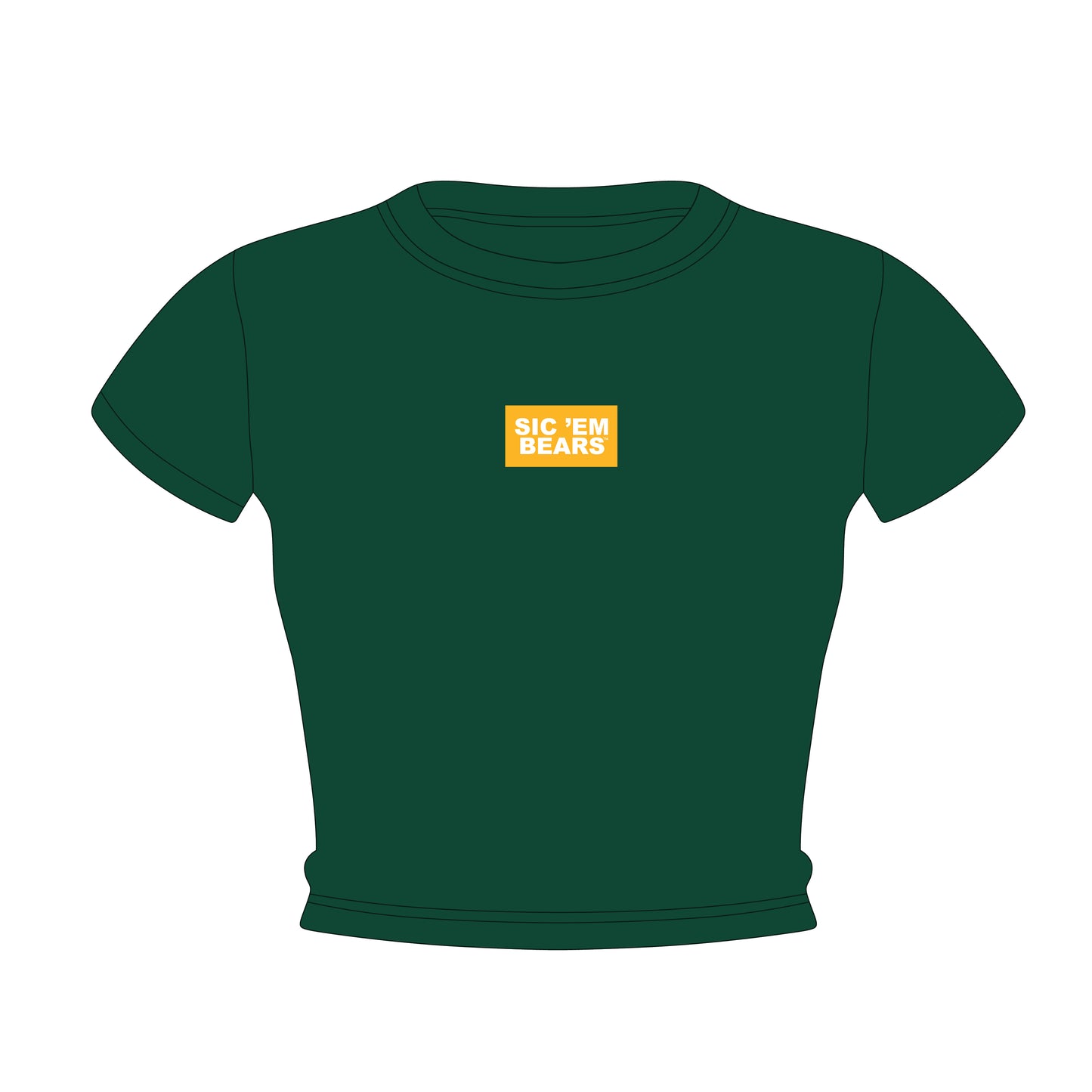 The Raegan Ribbed Baby Tee Sic 'Em Bears Woven Label | Youth Green