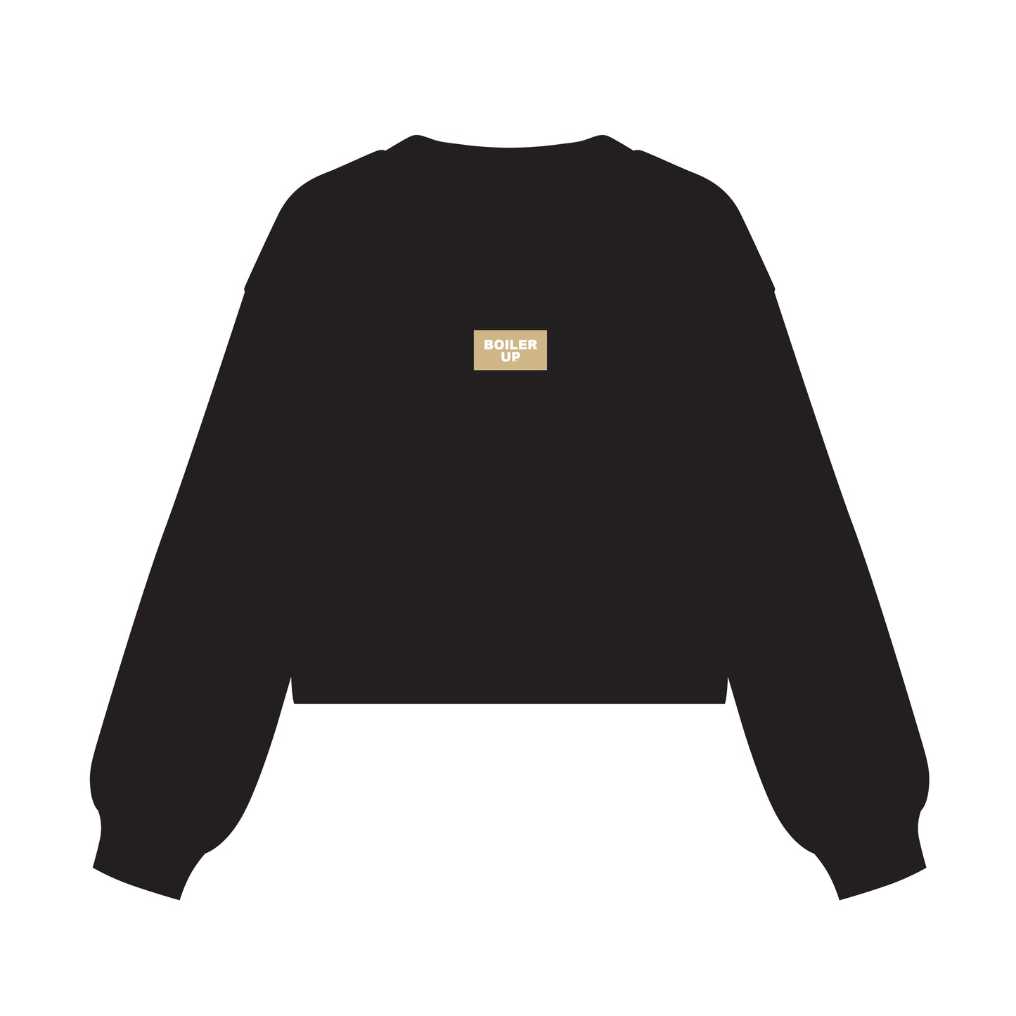 The Becca Boxy Crewneck Boiler Up Woven Label | Black