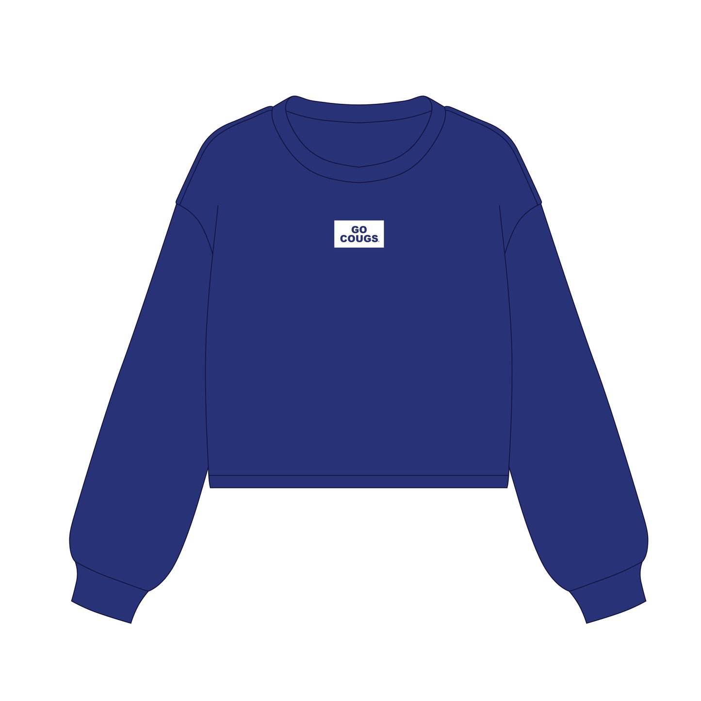 The Becca Boxy Crewneck Go Cougs Woven Label | Youth Royal