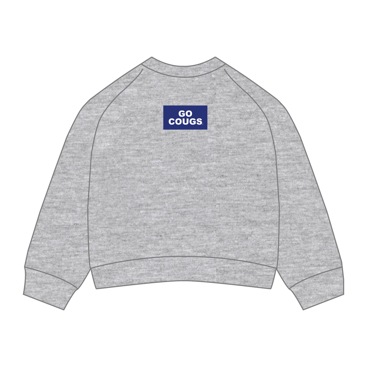 The Ava Airy Crewneck Go Cougs Woven Label | Youth Heather Grey