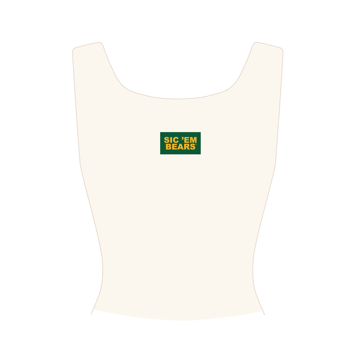 The Alli Ribbed Tank Sic 'Em Bears Woven Label | Bone