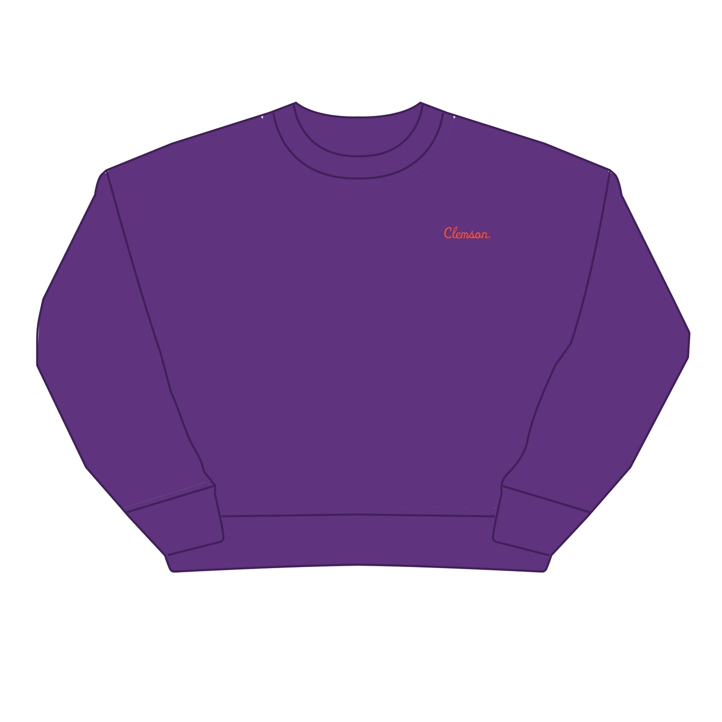 The Brooke Solid Crewneck Clemson | Youth Purple