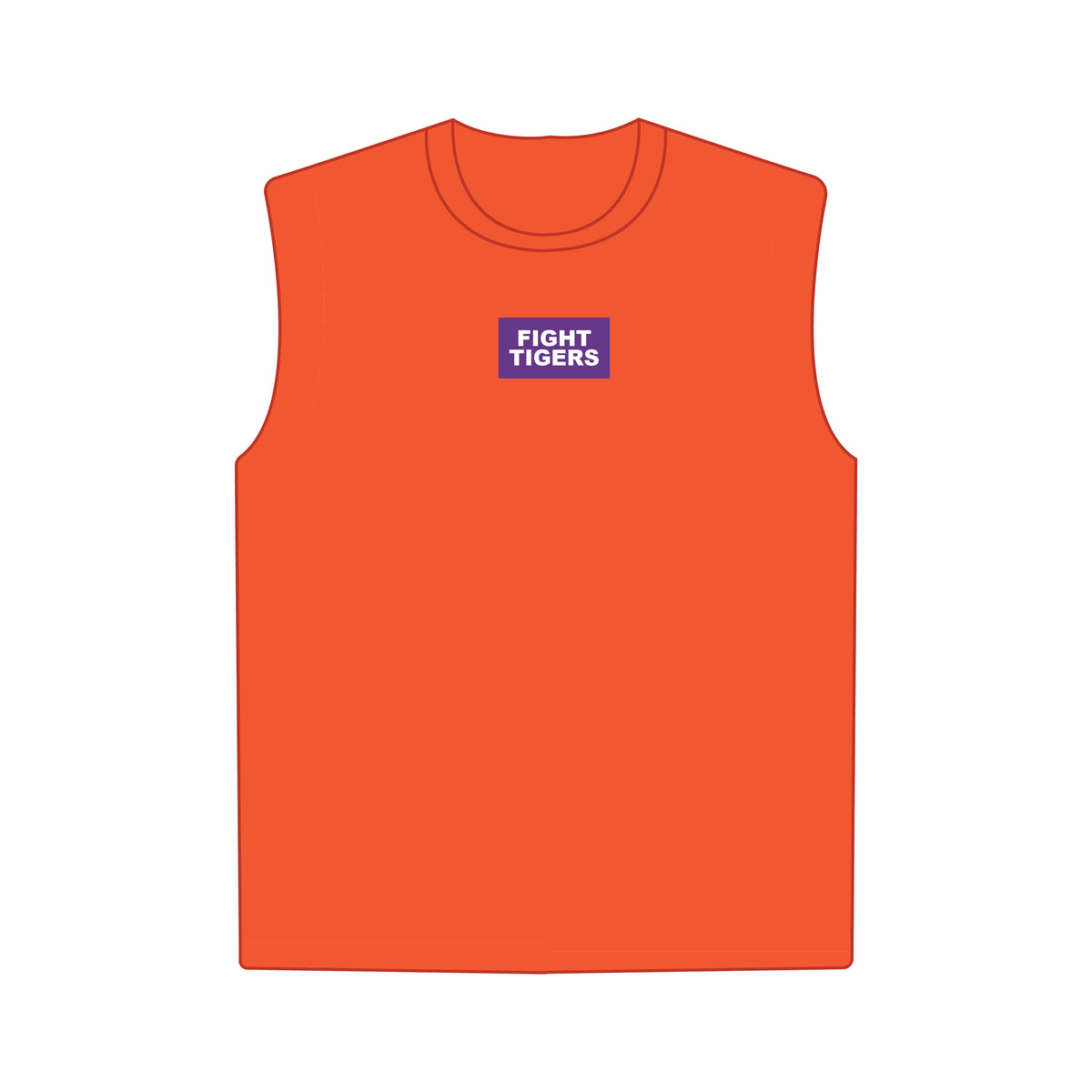 The Anna Active Tank Fight Tigers Woven Label | Orange
