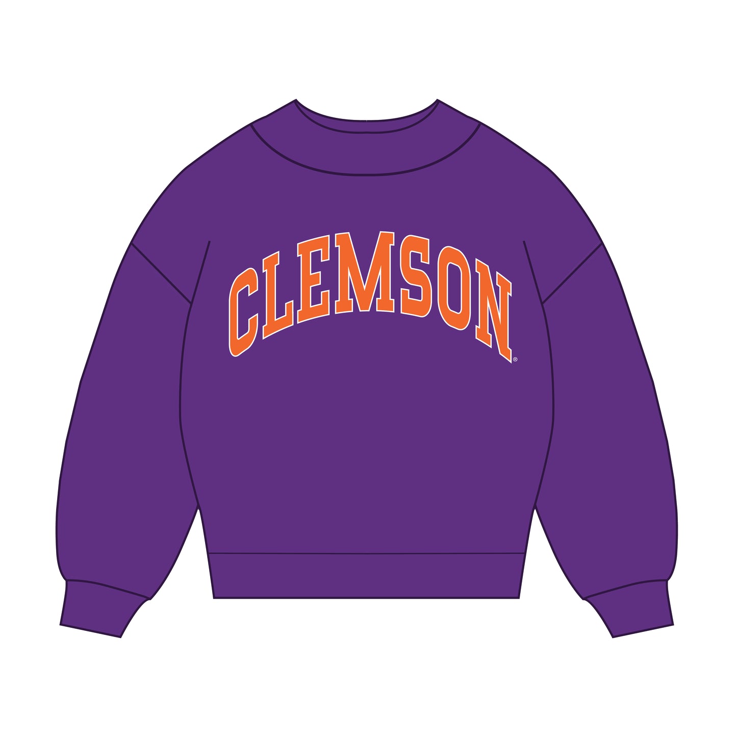 The Madi Classic Mockneck Clemson Applique | Purple