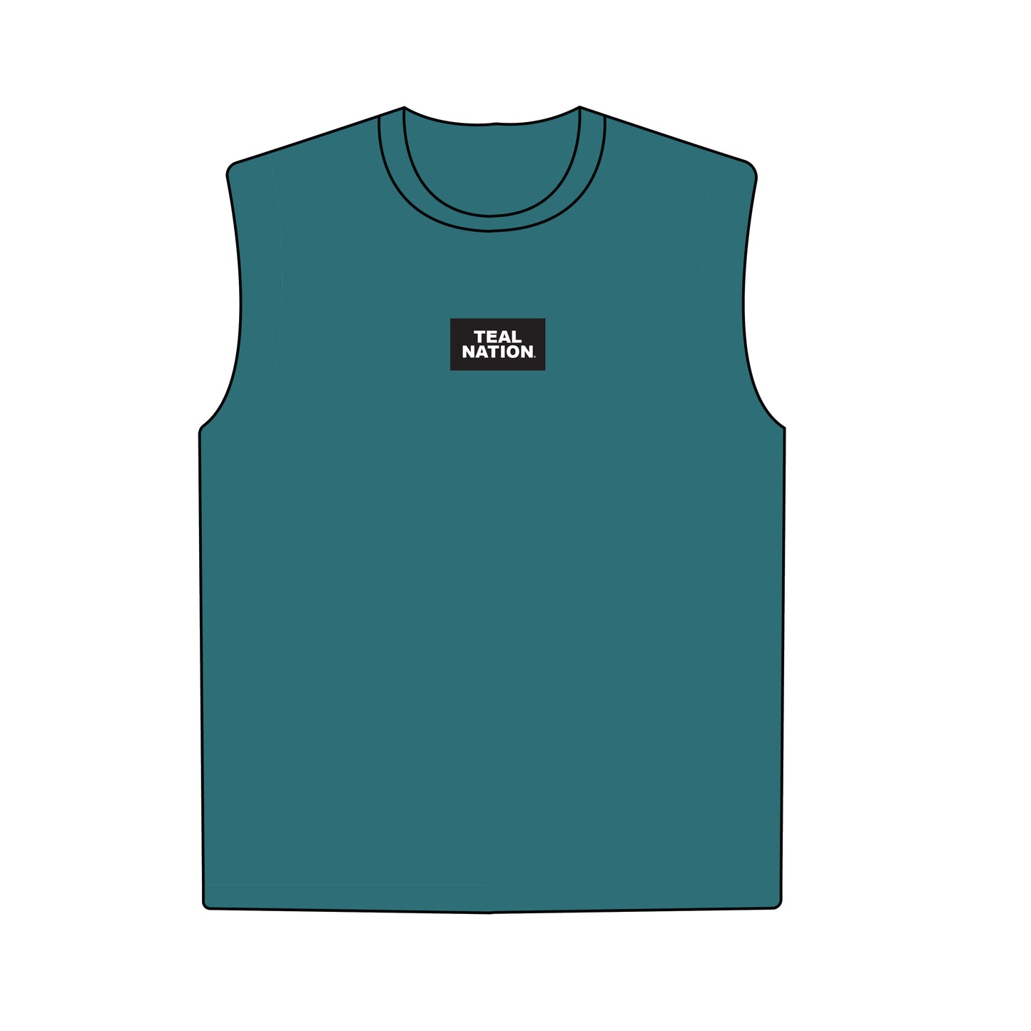 The Anna Active Tank Teal Nation Woven Label | Youth Teal