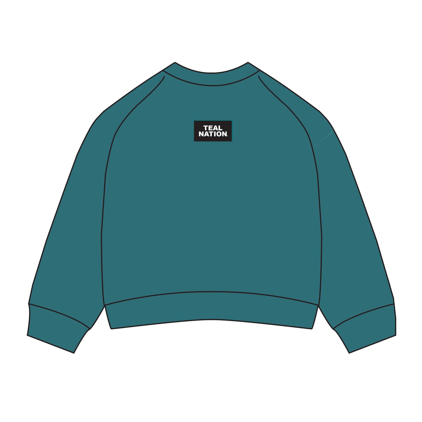 The Ava Airy Crewneck Teal Nation Woven Label | Youth Teal