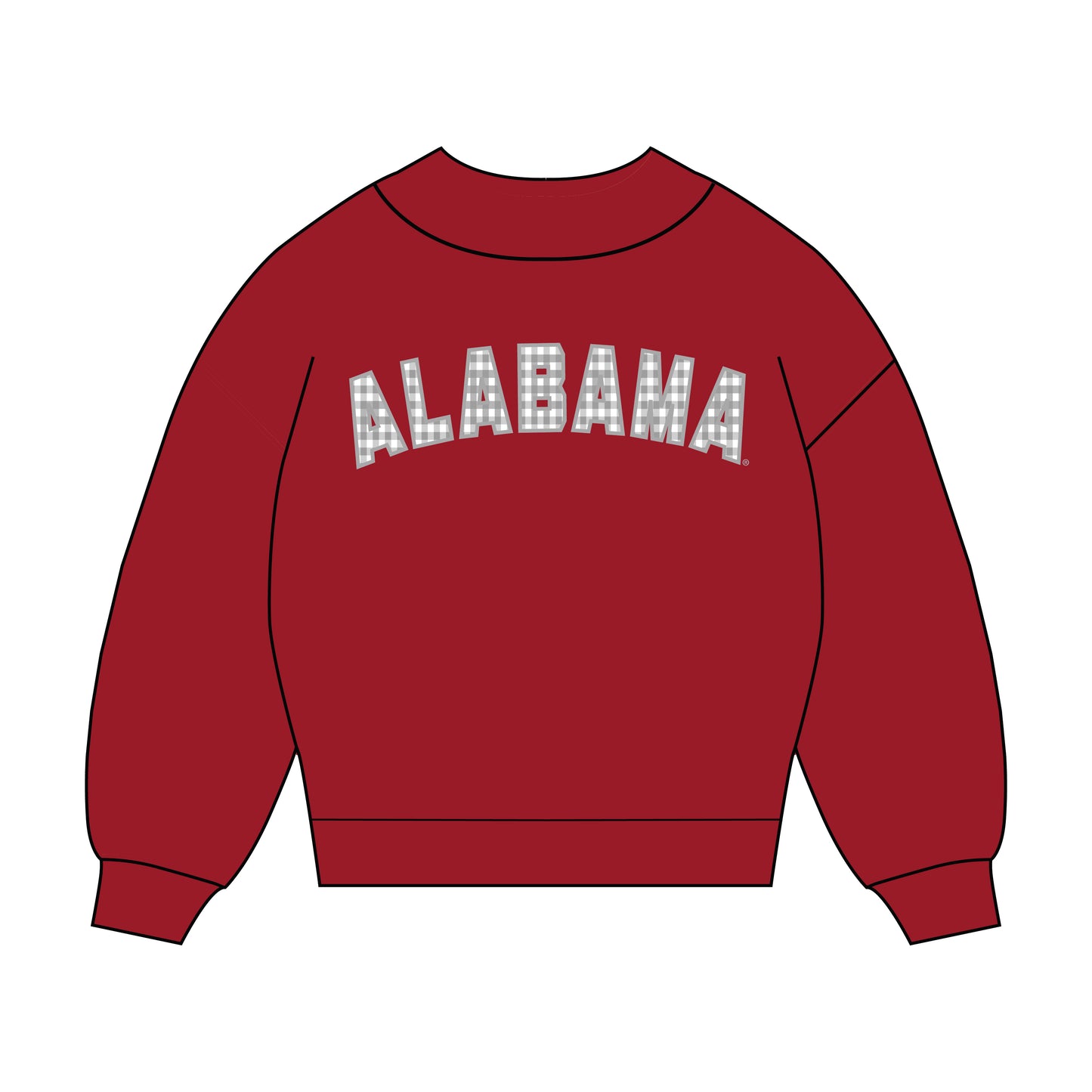 The Mallory Gingham Mockneck Alabama | Youth Crimson