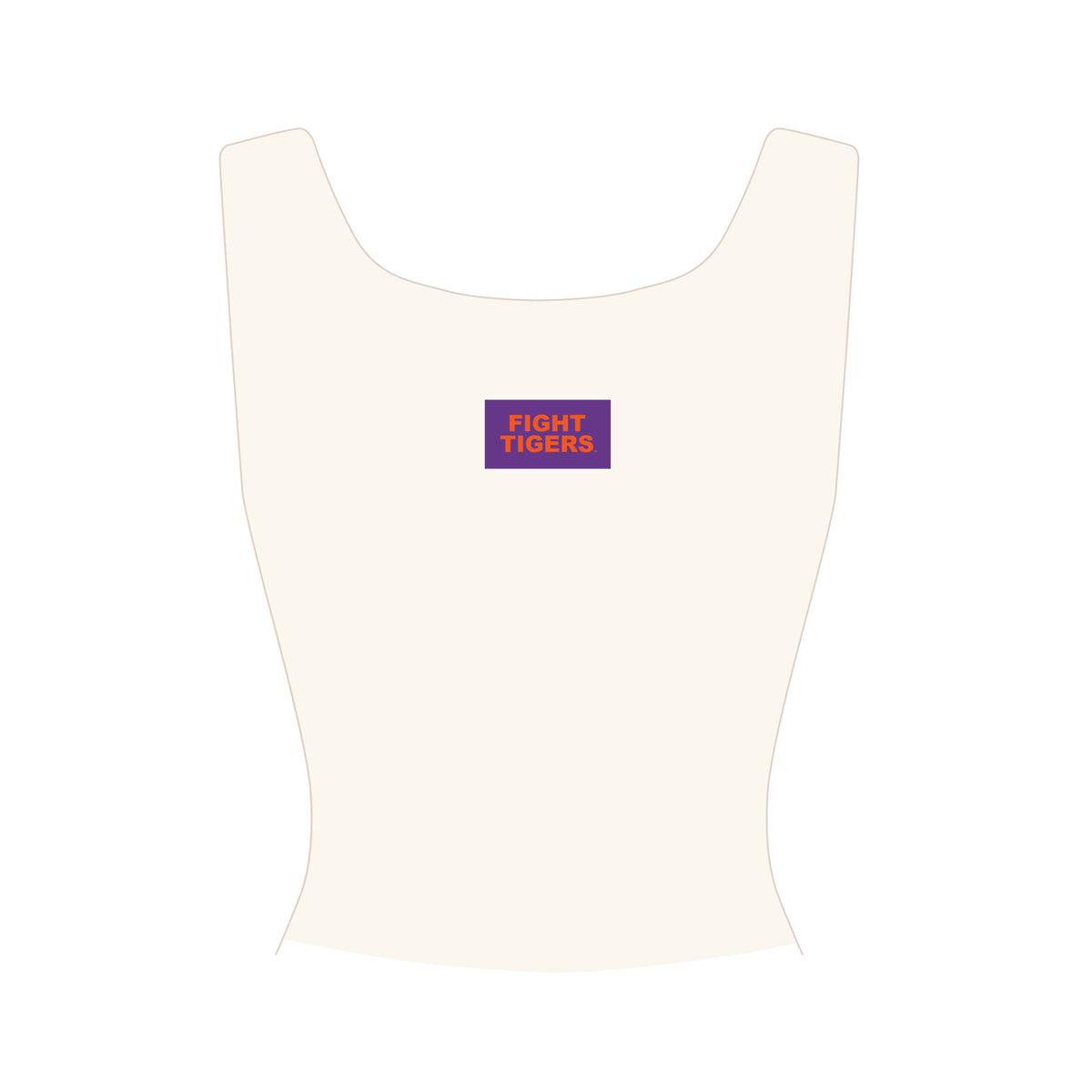 The Alli Ribbed Tank Fight Tigers Woven Label | Bone