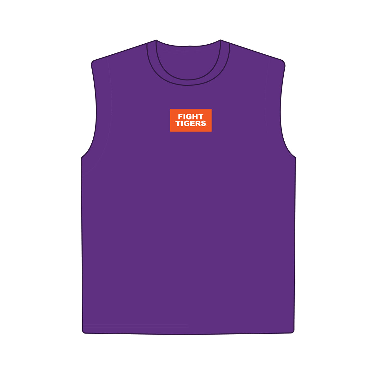 The Anna Active Tank Fight Tigers Woven Label | Purple