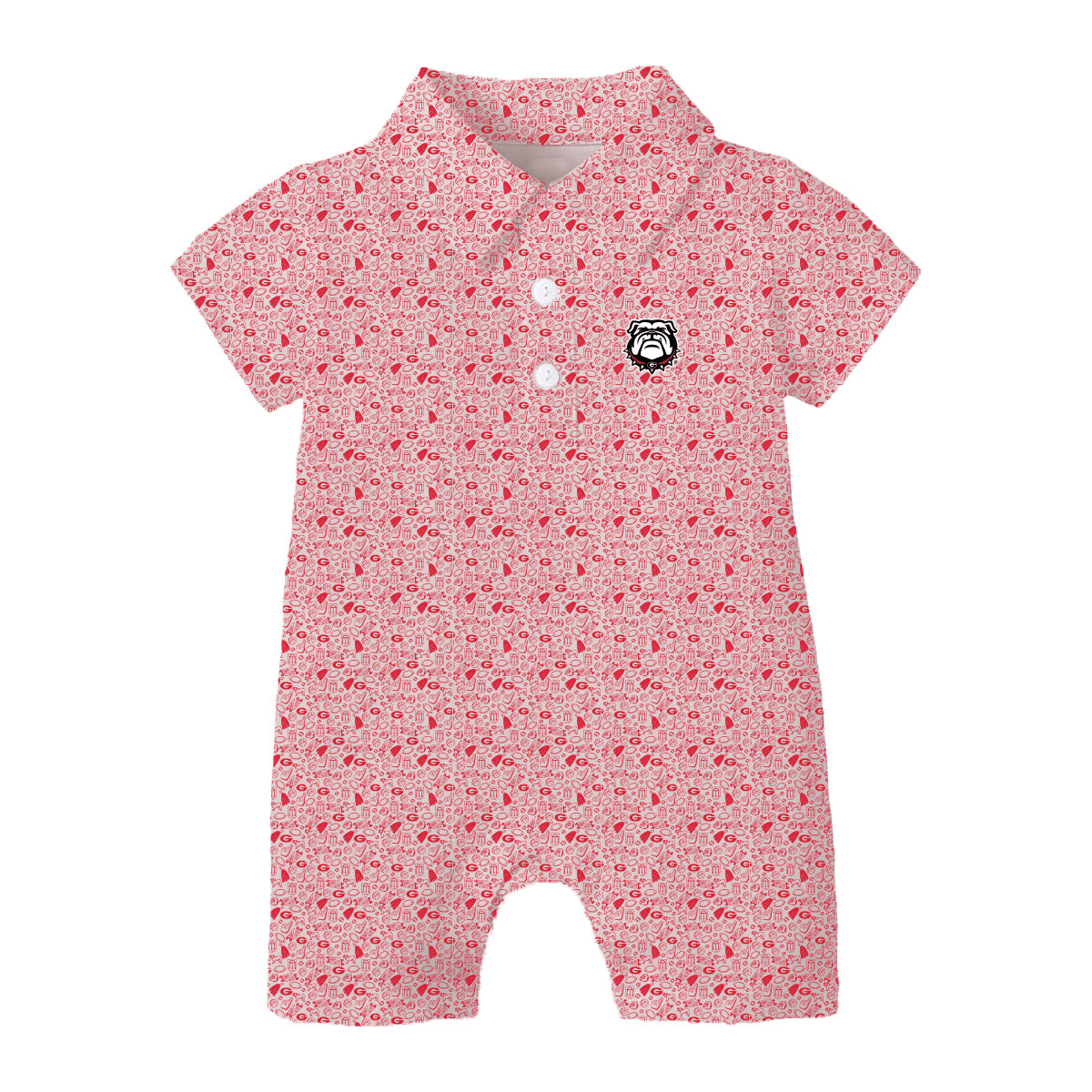 The James Romper Georgia | Baby Bright Red