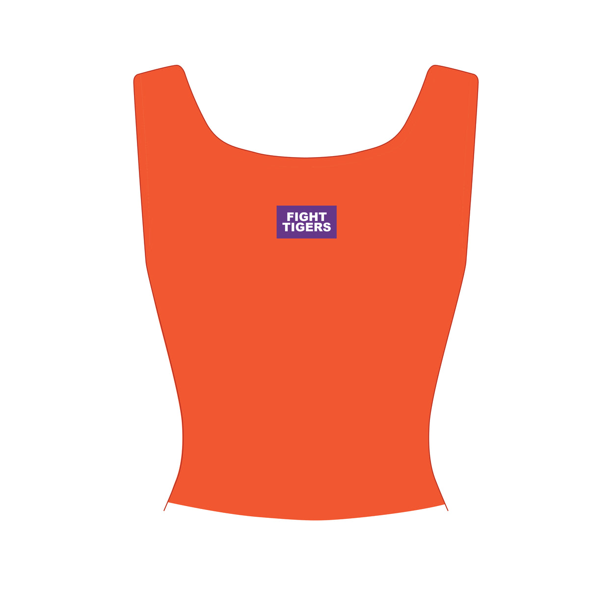 The Alli Ribbed Tank Fight Tigers Woven Label | Orange