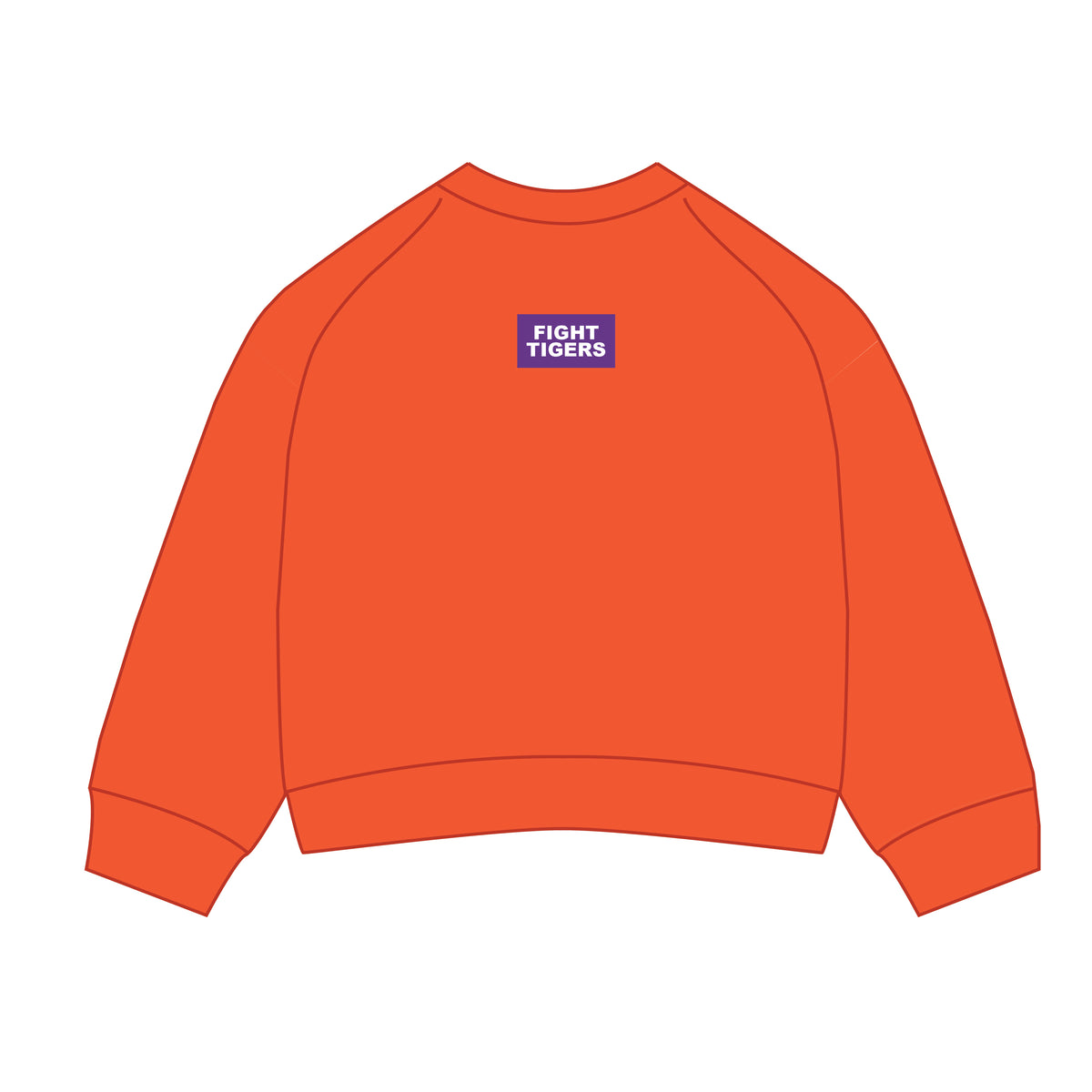The Ava Airy Crewneck Fight Tigers Woven Label | Orange