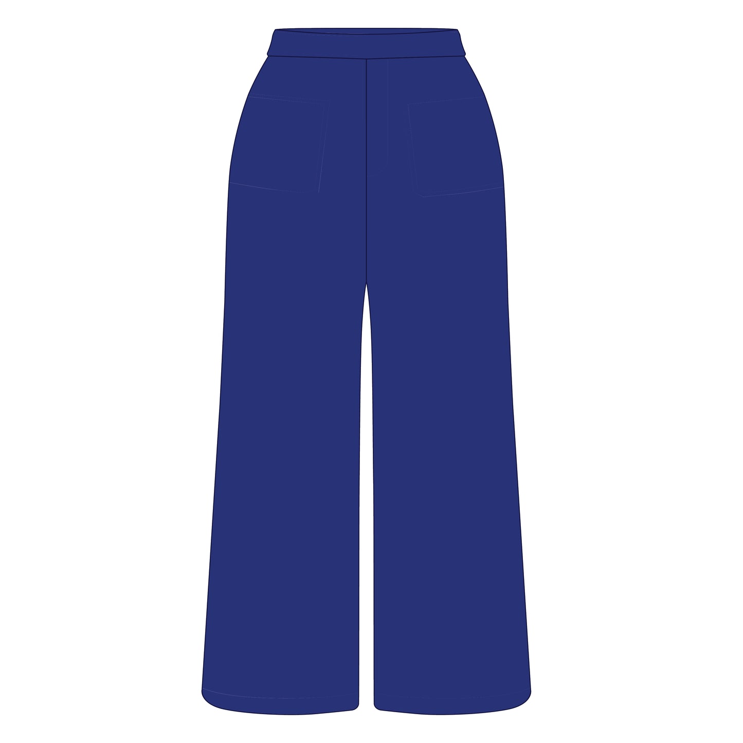 The Ava Airy Pants Gator Chomp Woven Label | Royal