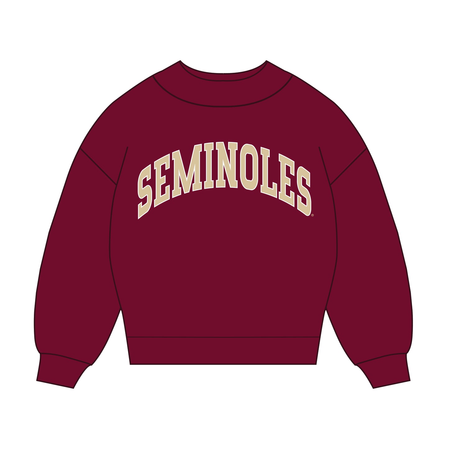 The Madi Classic Mockneck Seminoles Applique | Maroon