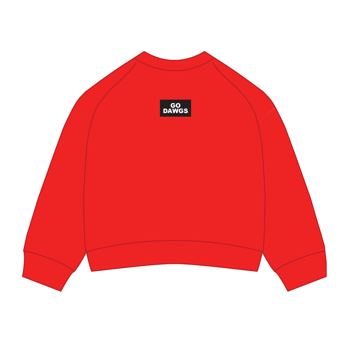 The Ava Airy Crewneck Go Dawgs Woven Label | Bright Red