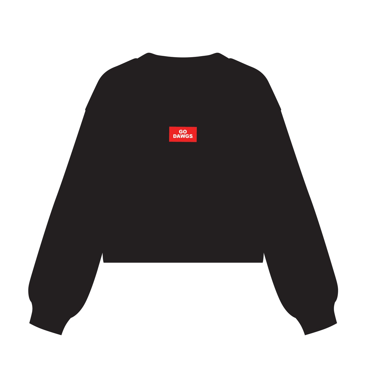The Becca Boxy Crewneck Go Dawgs Woven Label | Black