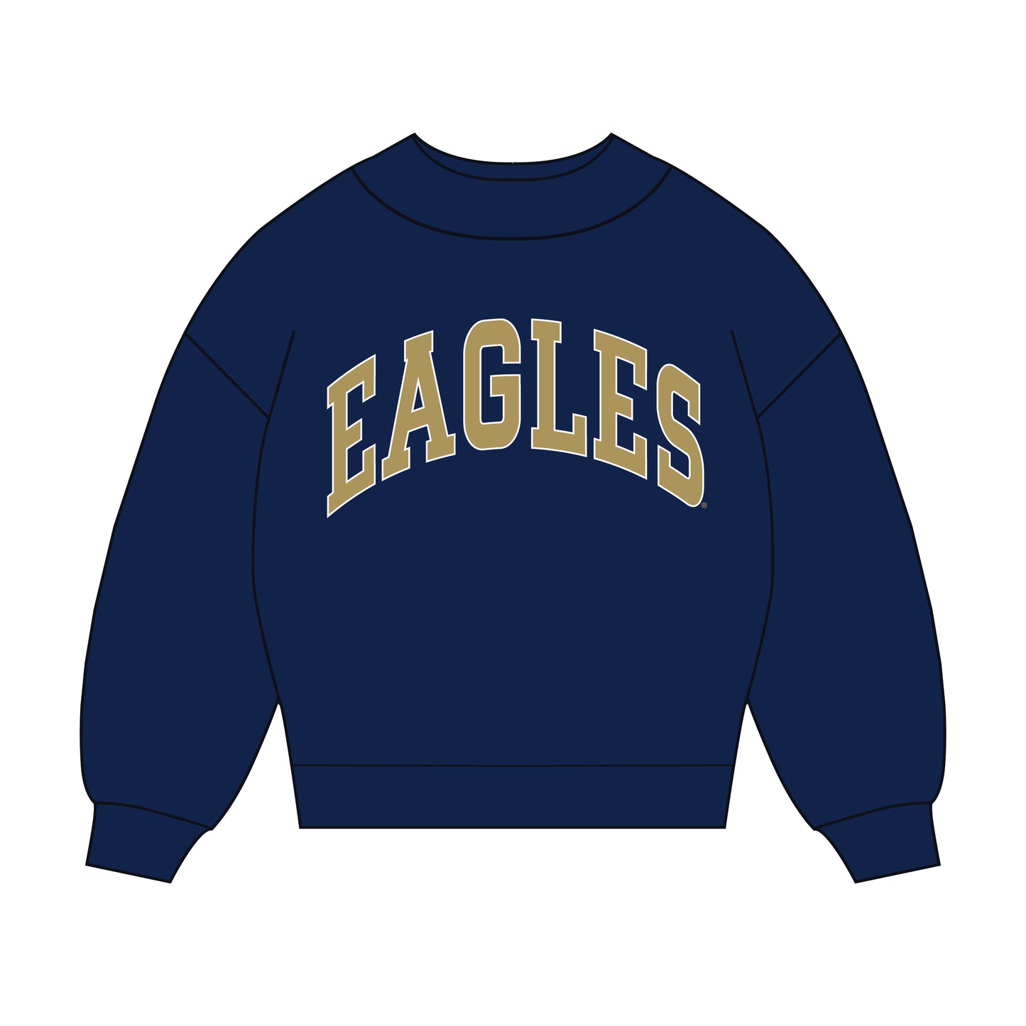 The Madi Classic Mockneck Eagles Applique | Navy