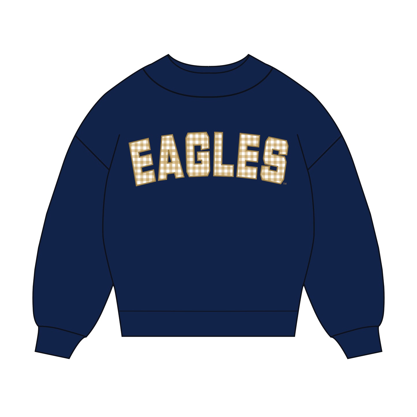 The Mallory Gingham Mockneck Georgia Southern | Navy
