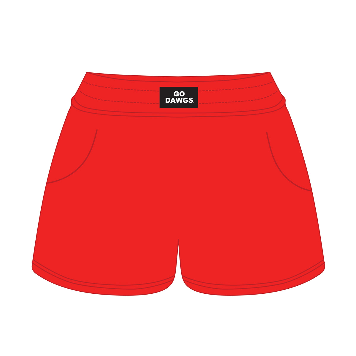 The Ava Airy Shorts Go Dawgs Woven Label | Bright Red