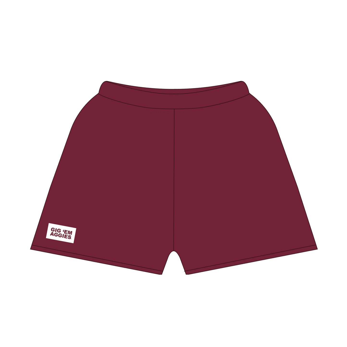 The Becca Shorts Gig 'Em Aggies Woven Label | Deep Maroon