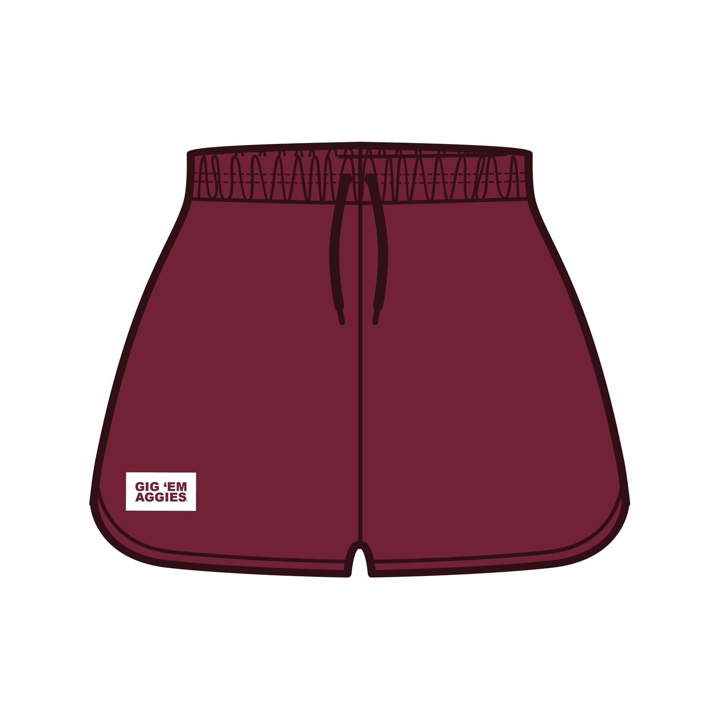 The Kristen Airy Lounge Shorts Gig 'Em Aggies Woven Label | Youth Deep Maroon