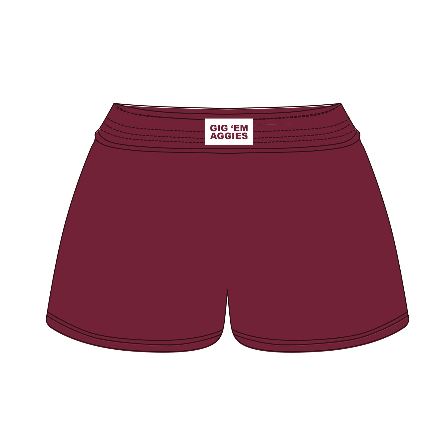 The Liz Nylon Shorts Gig 'Em Aggies Woven Label | Youth Deep Maroon