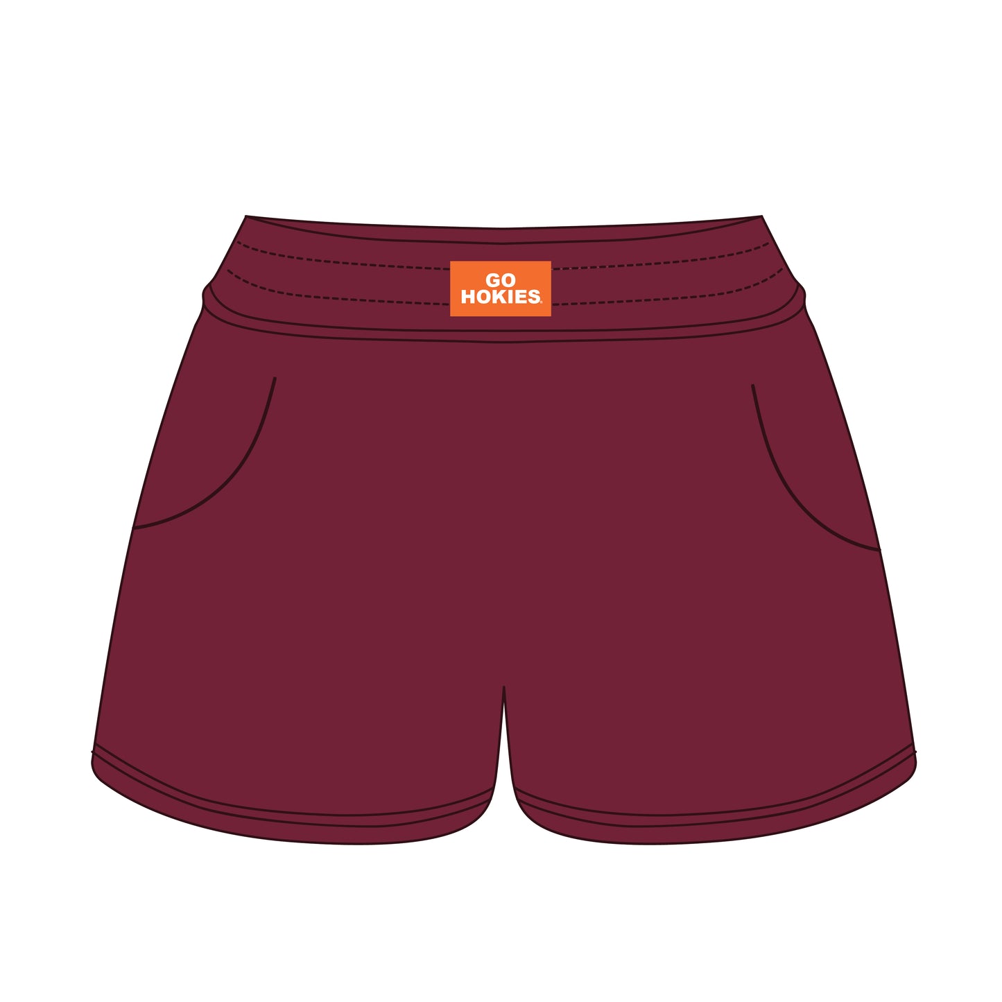 The Ava Airy Shorts Go Hokies Woven Label | Maroon