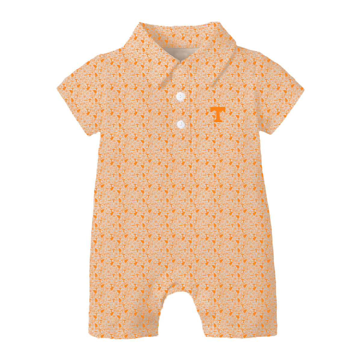 The James Romper Tennessee | Baby Bright Orange