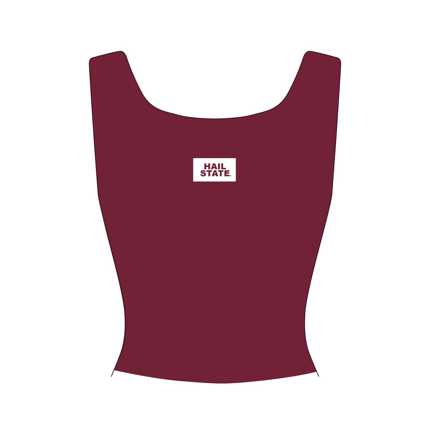 The Alli Ribbed Tank Hail State Woven Label | Deep Maroon