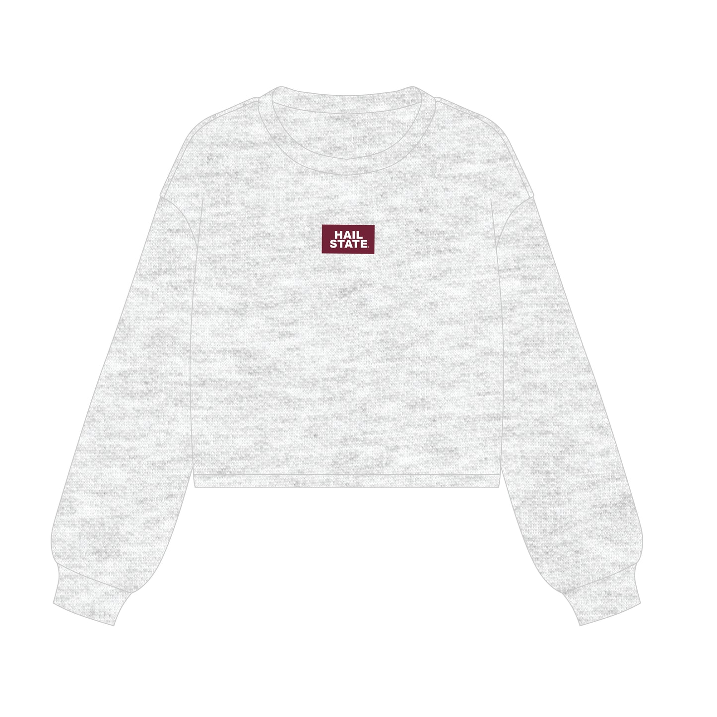 The Becca Boxy Crewneck Hail State Woven Label | Ash
