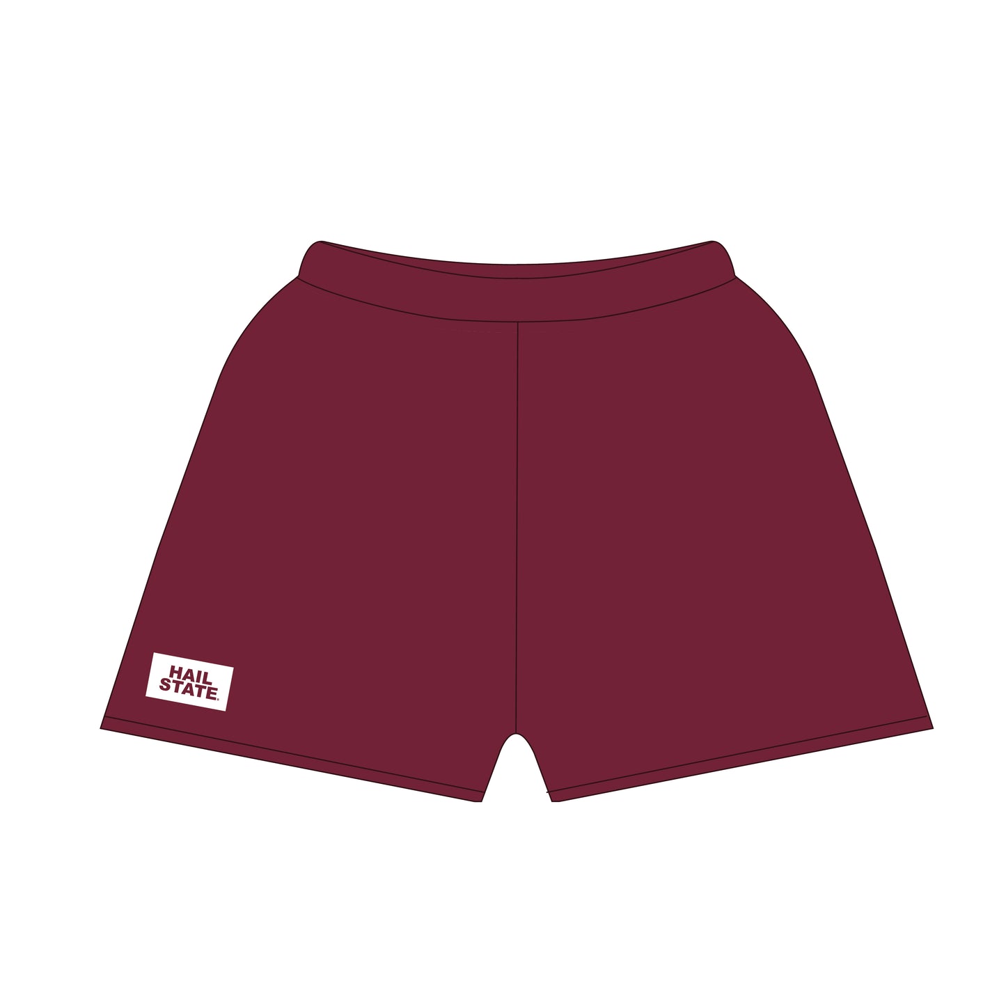 The Becca Shorts Hail State Woven Label | Deep Maroon