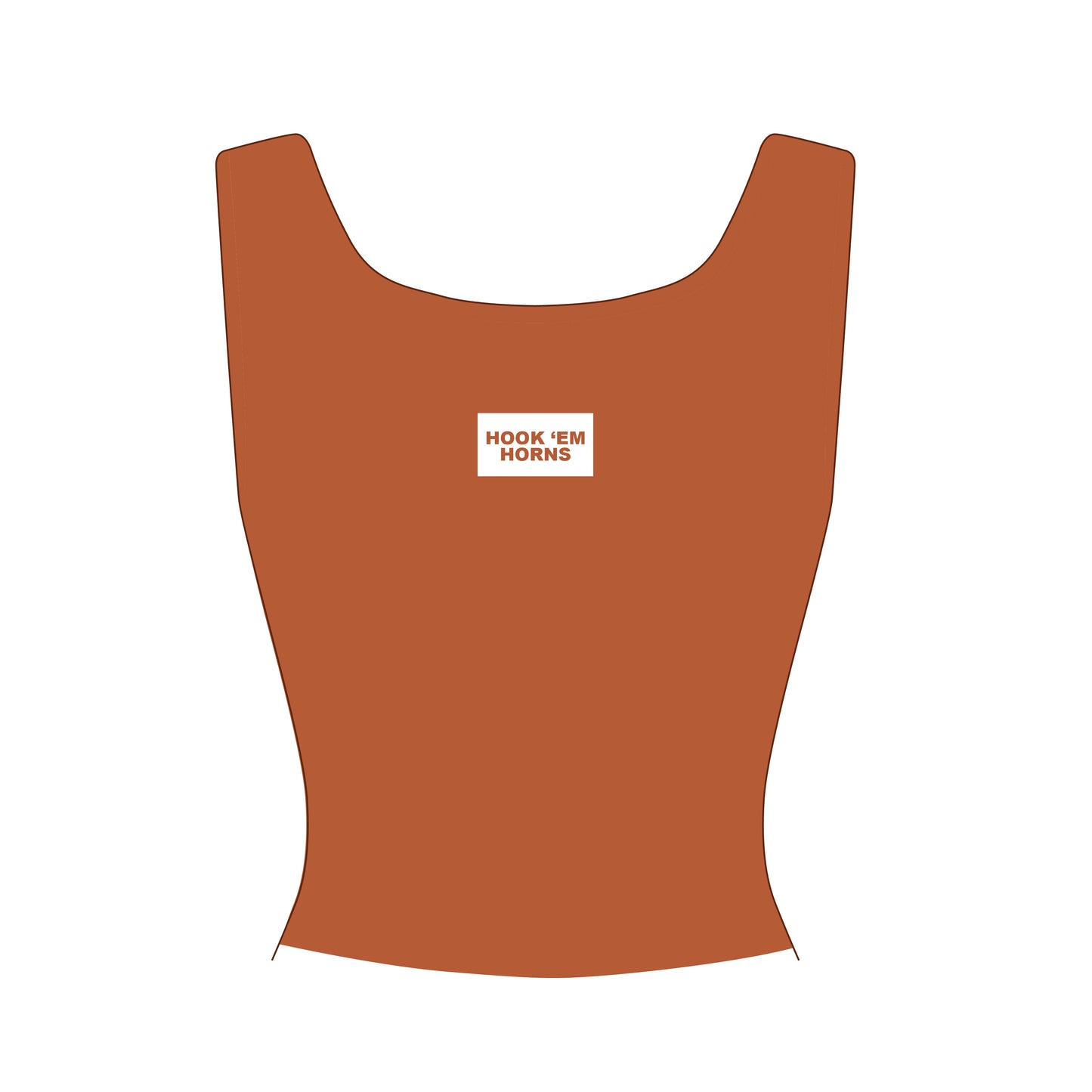Alli Ribbed Tank Hook 'Em Horns Woven Label | Burnt Orange