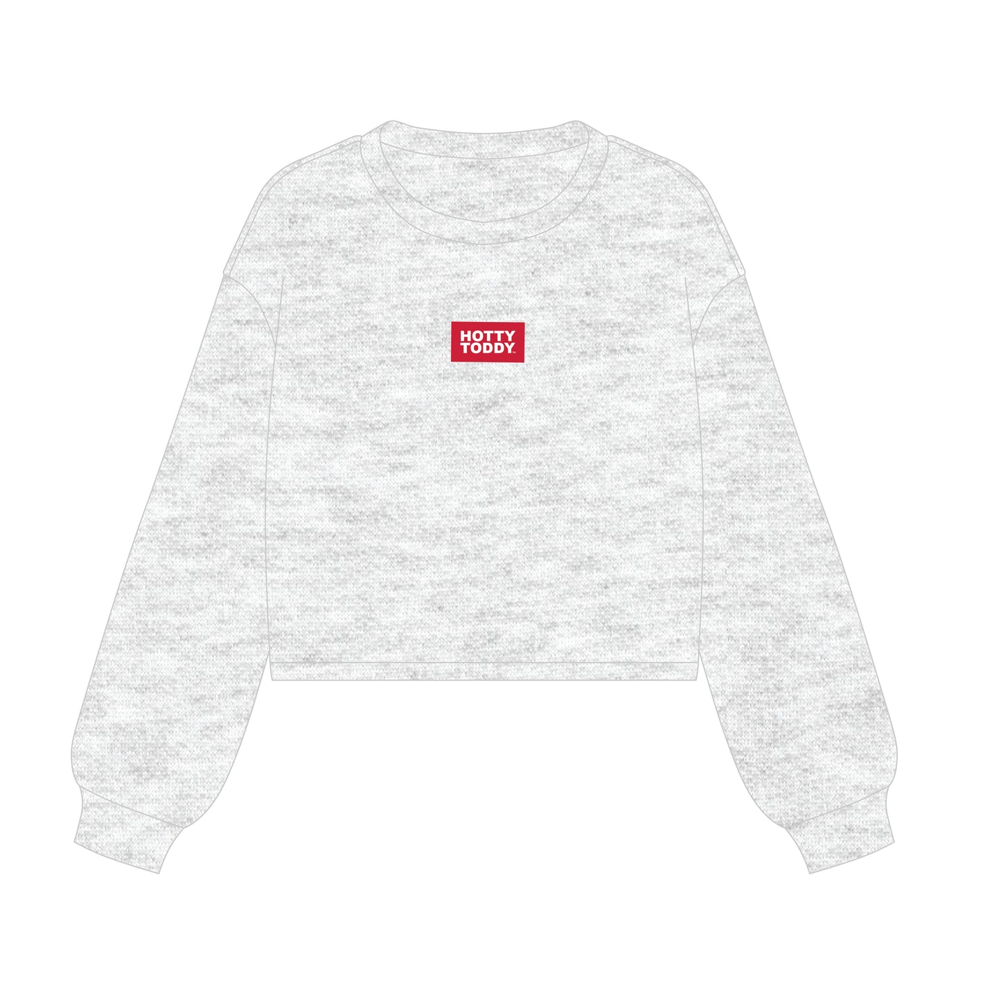 The Becca Boxy Crewneck Hotty Toddy Woven Label | Ash