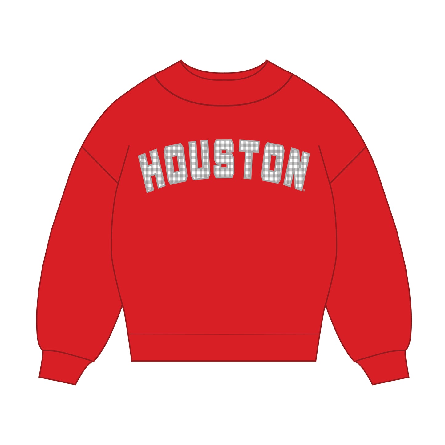 The Mallory Gingham Mockneck Houston | Bright Red