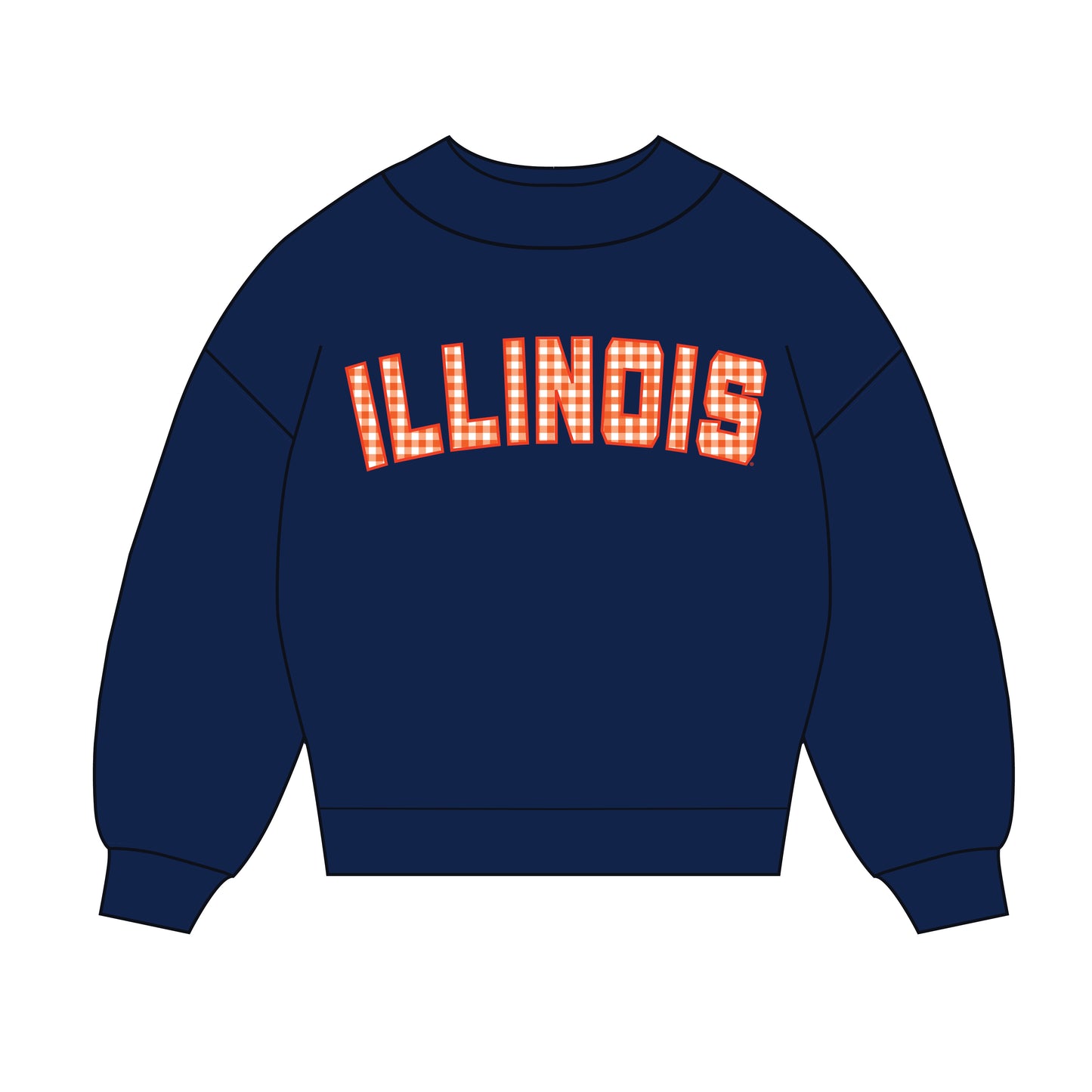 The Mallory Gingham Mockneck Illinois | Navy