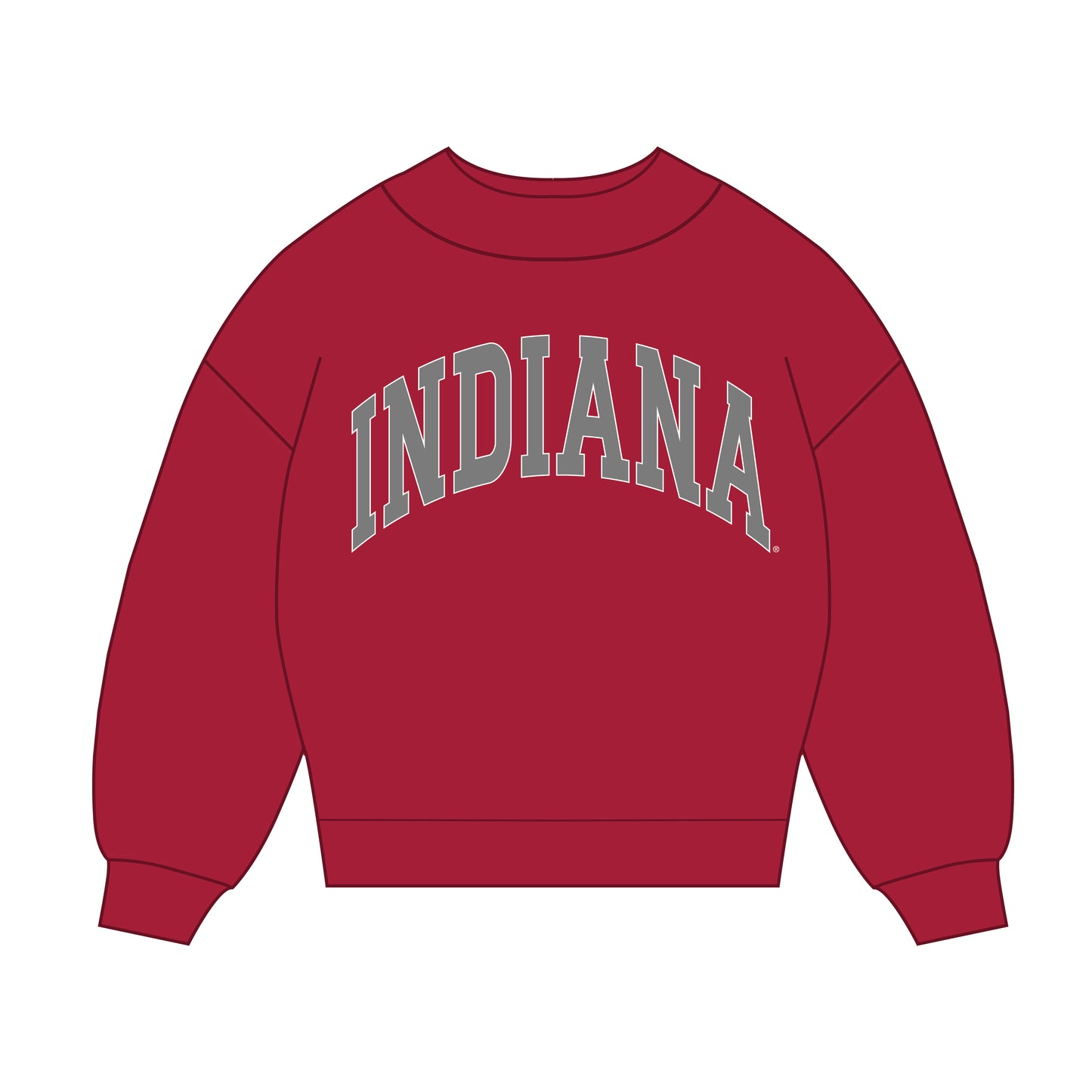 The Madi Classic Mockneck Indiana Applique | Crimson
